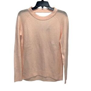 Loft Womens V-Back‎ knit Long Sleeve Knit Pullover Sweater Peach Small NWT